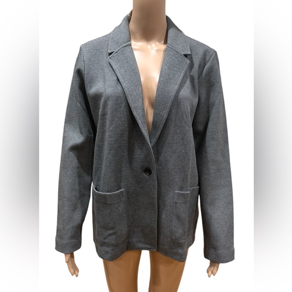 J. Crew Knit ponte blazer AT805 Gray Cotton Blend Jacket size M ,NWT - Picture 2 of 9